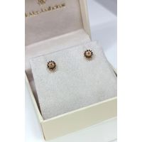 Brinco em Ouro 18k Redondo Cravejado com Safira Natural, Rubi Natural e Diamantes