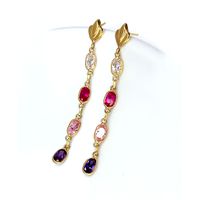 Brinco em Ouro 18k com Pedras Coloridas