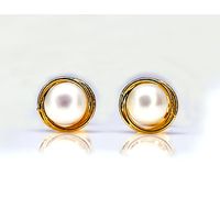 Brinco em Ouro 18k Rococo com Pérola de 3,0 e 4,0 Milímetros