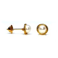Brinco em Ouro 18k Pérola Rococo 5,0 e 6,0 Milímetros