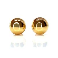 Brinco em Ouro 18k Meia Bola Polida