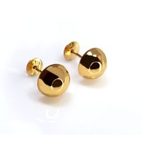 Brinco em Ouro 18k Meia Bola Polida