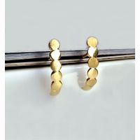 Brinco em Ouro 18k Bolinhas Chapadas Fosco e Polido
