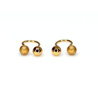 Brinco em Ouro 18k Gancho com Bolinha Fosca e Polida 
