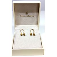 Brinco em Ouro 18k Gancho com Bolinha Fosca e Polida 