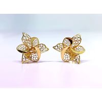 Brinco em Ouro 18k Flor Trabalhada
