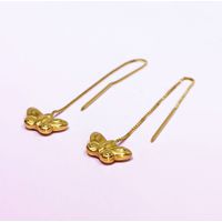 Brinco em Ouro 18k Borboleta Polida Corrente