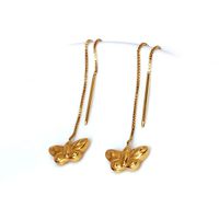 Brinco em Ouro 18k Borboleta Polida Corrente