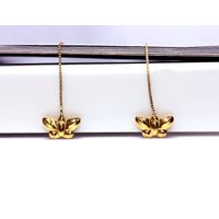Brinco em Ouro 18k Borboleta Polida Corrente