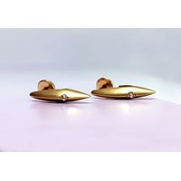 Brinco em Ouro 18k Palito Com Diamante