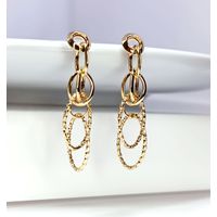 Brinco Argola Redondo e Trabalhado em Ouro 18k