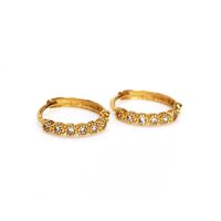 Brinco em Ouro 18k Argola Bolinha Cravejada