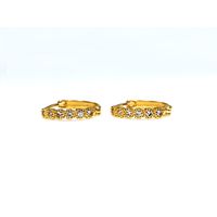 Brinco em Ouro 18k Argola Bolinha Cravejada
