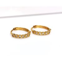 Brinco em Ouro 18k Argola Bolinha Cravejada