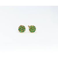 Brinco Margaridinha com Pedras em Ouro 18K