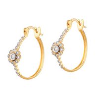 Brinco de Argola em Ouro 18k 750 com Diamantes 