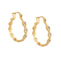 Brinco em Ouro Amarelo 18k 750 Argola com Diamantes 