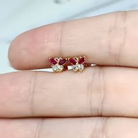 Brinco em Ouro 18k Borboletinha com Pedras Colorido