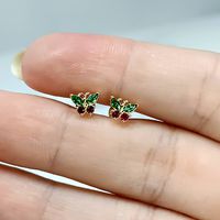 Brinco em Ouro 18k Borboletinha com Pedras Colorido