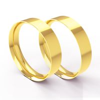 Aliança Tradicional Clássica Reta em Ouro 18k com 5,0 Milímetros