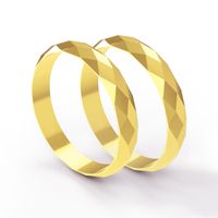 Aliança em Ouro 18k Trabalhada personalizada com detalhe diamantado para casamento e noivado 