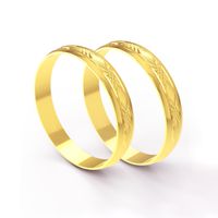 Aliança em Ouro 18k Trabalhada personalizada para Casamento e Noivado