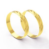 Aliança em Ouro 18k Trabalhada personalizada com 3,8 Milímetros