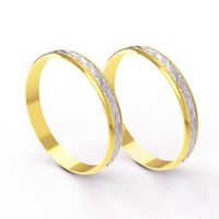 Aliança em Ouro 18k Trabalhada personalizada para Bodas de Prata com 3,0 Milímetros