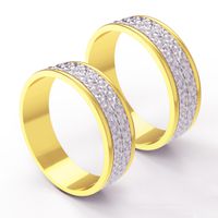 Aliança em Ouro 18k Personalizada para Bodas de Prata Giratória