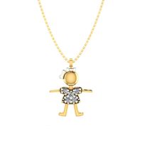 Pingente de Menina em Ouro 18k Cravejada