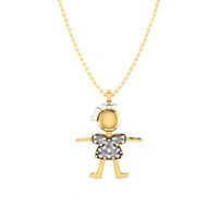 Pingente de Menina em Ouro 18k Cravejada