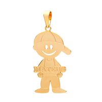 Pingente em Ouro 18k Menino Personalizado com Nome 