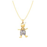 Pingente em Ouro 18k Menino Cravejado 