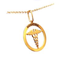 Pingente em Ouro 18k Medalha Medicina
