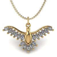 Pingente em Ouro 18k Pássaro cravejado com Diamantes