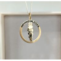 Pingente em Ouro 18k Medalha Odontologia