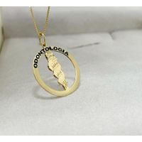 Pingente em Ouro 18k Medalha Odontologia