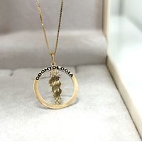 Pingente em Ouro 18k Medalha Odontologia