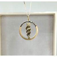 Pingente em Ouro 18k Medalha Odontologia