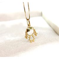 Pingente em Ouro 18k Menina com Trança