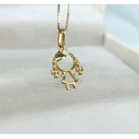 Pingente em Ouro 18k Menina com Trança