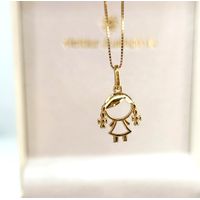 Pingente em Ouro 18k Menina com Trança