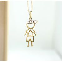 Pingente Menino em Ouro 18k Amarelo e Branco Vazado