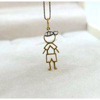 Pingente Menino em Ouro 18k Amarelo e Branco Vazado