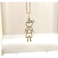 Pingente Menino em Ouro 18k Amarelo e Branco Vazado