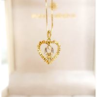 Pingente em Ouro 18K Menina Coração Diamantado