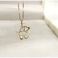 Pingente Cachorrinho Vazado em Ouro 18k
