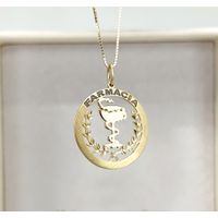 Pingente em Ouro 18k curso de Farmácia