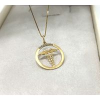 Pingente em Ouro 18k Medalha Medicina