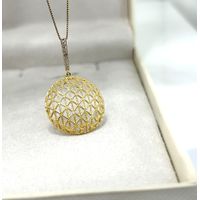 Pingente Redondo em Ouro 18k com Brilhantes